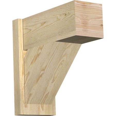 Ekena Millwork Traditional Block Rough Sawn Outlooker, Douglas Fir, 8"W x 18"D x 18"H OUT08X18X18TRA05RDF